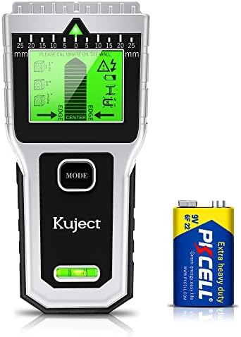 Kuject Stud Finder Wall Scanner – 8 in 1 Electronic Stud Sensor with Magnetic Detector, Bubble Level, LCD Display, Wall Scanner for the Center and Edge of Metal Wood AC Wire Studs Joist Beam