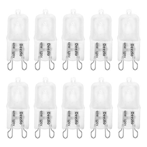 Deezio G9 Light Bulbs 60 Watt Jcd Base Bi-Pin 2700K Halogen Light Bulb For Accent Landscape Light, Frosted Lense(10Pack) #TOP12