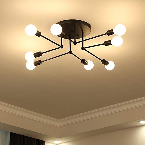 Luminaire industriel vintage suspendu en métal noir au design moderne