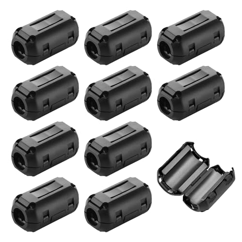 10 anelli magnetici anti-interferenza rimovibili per filtro ad alta frequenza, nucleo di ferrite (nero)