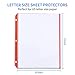 Sooez Clear Sheet Protectors, Medium Weight Color Coded Edges Page Protectors for Quick Reference, Clear Plastic Sleeves for Binders, Top Loading Paper Protector Acid Free Letter Size, 50 Pack