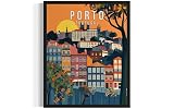 Porto Portugal Unframed Art Print Poster, Europe City Skyline Artwork Painting Wall Art Vintage Painting for Bedroom Bathroom Living Room Decor 53 (Porto Portugal, 10'L x 8'W, Unframed)