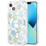 MAYCARI for iPhone 13 mini Case Compatible with MagSafe, Magnetic Cute Turtle Design Clear Phone Cover for Girls Women Soft TPU Hard Back Shockproof Protective Case for iPhone 13 mini