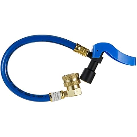 InterDynamics Certified AC Pro Car Air Conditioner R134A Refrigerant, AC Recharge Kit Includes Hose, 10 in, CERTMB134-1, Blue Cover