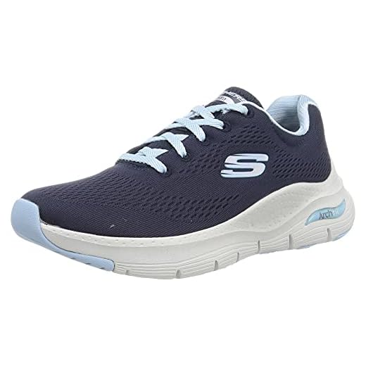 Skechers Arch Fit Big Appeal, Zapatillas Mujer, Navy Knit Mesh Lt Blue Trim, 37 EU