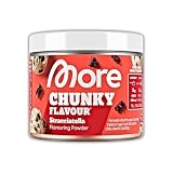 MORE Chunky Flavour Stracciatella – Geschmackspulver mit Schokoladenstückchen, Ballaststoffreich, 90 g +Heartglobal Versandschutz