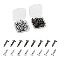 Package Content: You will receive 100 pcs guitar/bass pickguard screws in two colors, 50 in light black and 50 in bright silver, packed in 2 transparent boxes, easy to store. Sufficient quantity to meet your needs. Suitable Size: The size of the guit...