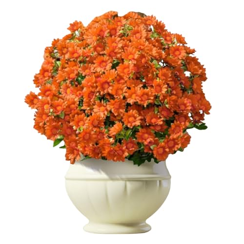 Crisantemos artificiales de otoño de 30 cm plantas resistentes para exterior 3
