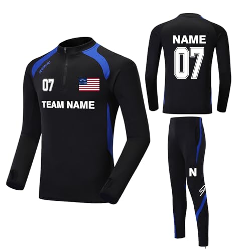 Custom Training ToCustom Training Top Personalized Soccer Jersey Long Sleeve with any Name Team Number Logop Personalized Soccer Jersey Long Sleeve with Name Team Number Logo