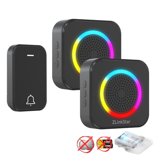 Doorbell Wireless No Battery Needed,Self-Powered wireless Door bells Range 600ft,63Chimes&4Volume Levels with RGB Lighti - Detailed View