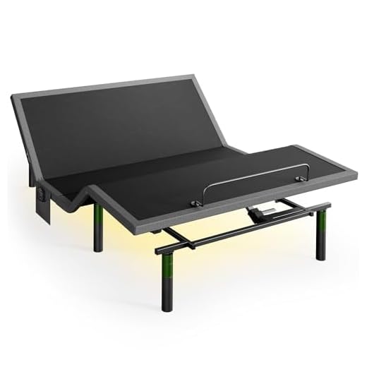 Marsail MS01 Queen Adjustable Bed Base Frame, 4 Ports USB A&C Adjustable Bed Base with Under-Bed Nightlight, 3 Minutes Fast Assembly, Wireless Remote Control Adjustable Bed