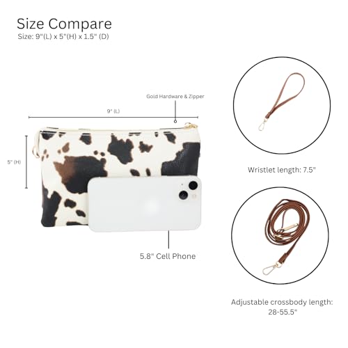 Image of JEN & CO. Riley Small Crossbody Bags Vegan Leather Wristlet Wallets Clutch Purses Shoulder Handbag for Women
