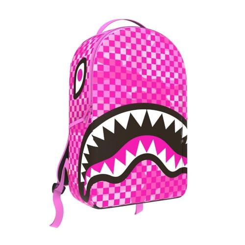 Sprayground Pink Camocheck Backpack 18x6x11.5 Faux Leather