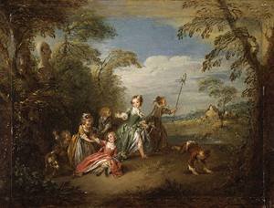 Peinture à l'huile de tableau de maître Jean Baptiste Joseph Pater 30x36