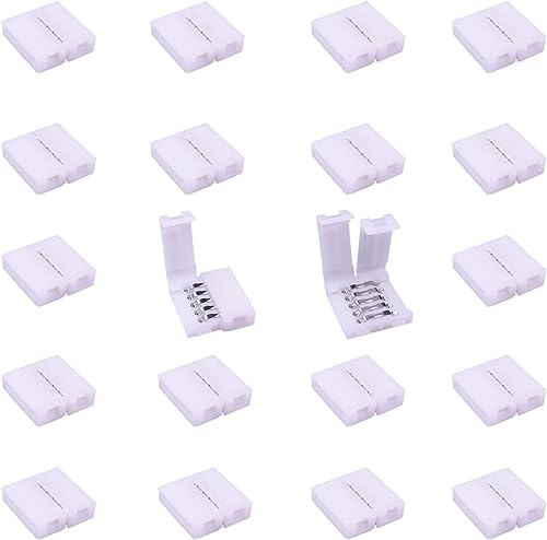 LitaElek 10pcs Connettore LED 5 Pin per Striscia LED RGBW Larga 12mm Connettore Strisce LED RGBW 5050 Connettore Rapido Nastro LED Connettore Banda LED Adattatore 5 Poli LED Strip Connector Adapter
