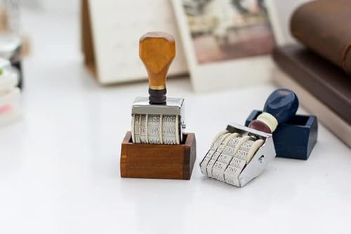 R Well R00103 Retro Wooden Handle Roller Date Stamp thumb #3