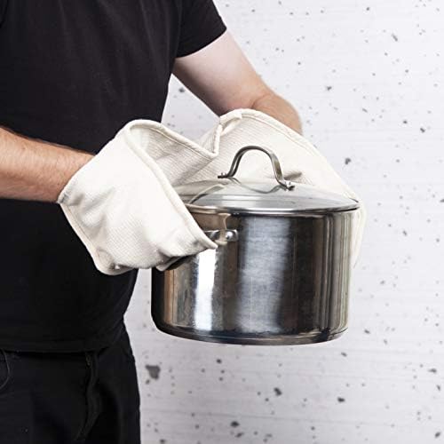 100% Cotton Double Oven Professional Glove For Household Kitchen and Commercial Use Chef Catering Restaurant School College University Canteen Pot Holder Heat Resistant Mitt 7" x 36" (18cm x 91cm)