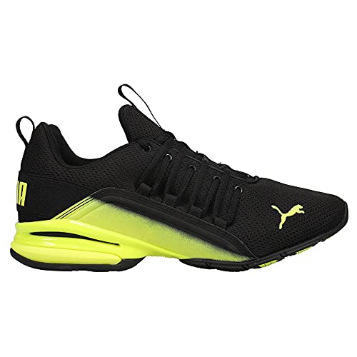 PUMA PUMA mens Axelion Running Shoe, Puma Black-yellow Alert, 10.5 US