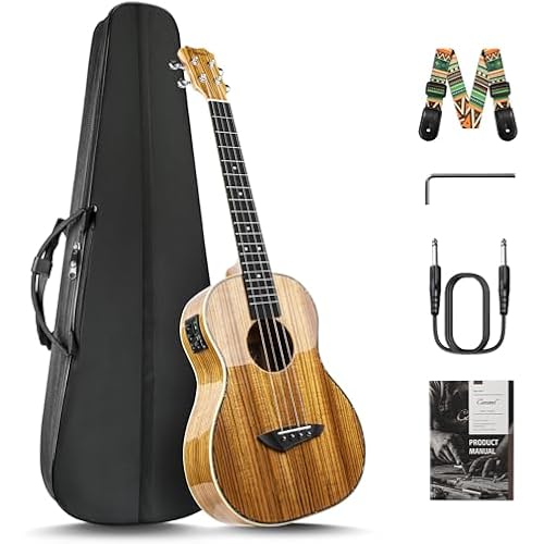 Caramel 30 inch CB103 Zebra wood High Gloss Baritone Electric Ukulele