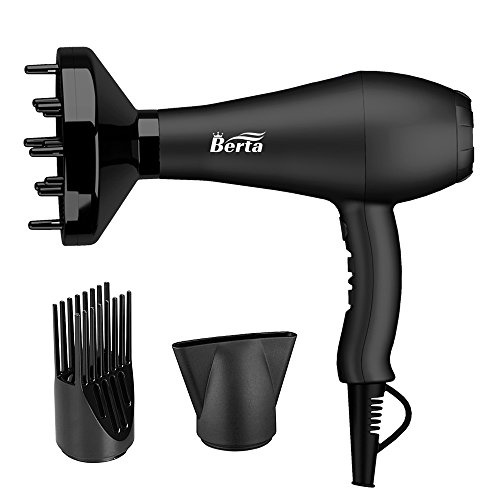 BERTA Infrared Heat &Negative Ions Hair Dryer Professional 1875W Blow Dryer (Upgraded)