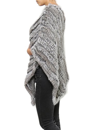 Poncho de piel de conejo ideal para cenas elegantes y paseos de invierno 2