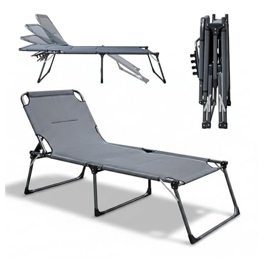 hausratplus osoltus ALU Dreibeinliege XXL Seniorenliege klappbar Sonnenliege Soft Touch