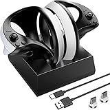 ✔ 【Schnelles Aufladen von PS VR2 Controllern】Die Ladestation unterstützt den Schnelllademodus, der USB-C-Anschluss lädt Ihren PS VR2-Controller mit einer Ausgangsspannung und einem Strom von 5V 2A in ca. 1,5 Stunden auf, mit eingebautem Sicherheitsschutz und Energiesicherheitsmanagementfunktionen.