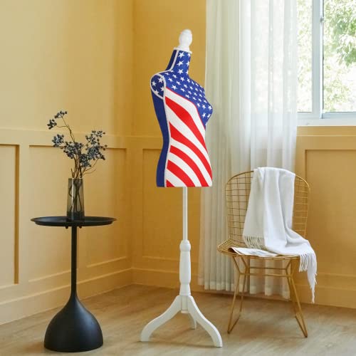 Hombour Dress Form Mannequin Torso, Female Sewing Bust Manikin Body, Pinnable Dressmaker Form With Wooden Tripod Base Stand For Display, Blue #TOP3