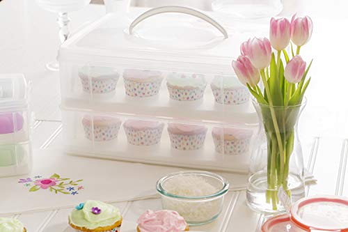 Snapware Snap 'N Stack Portable Storage Carrier With Lid For Desserts, Bpa-Free Cupcake Containers, Cake Carrier With Stackable Trays, Microwave, Freezer And Dishwasher Safe #TOP2