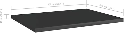 Miniatura 138 de Juego de 4 tableros de estantería, paneles de repuesto, unidades de almacenamiento, estantes de exhibición organizadores, gris hormigón, 31.5 x 11.8