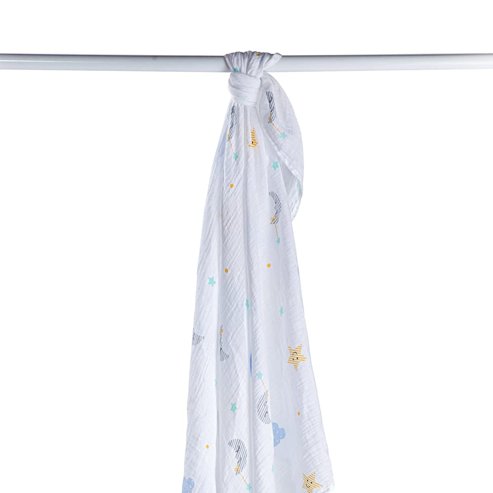 Lulujo Baby L2-LJ035 Copertina di Fasciare - Swaddling Blanket, 120 x120 cm, Multicolore (Mondo dei Sogni)