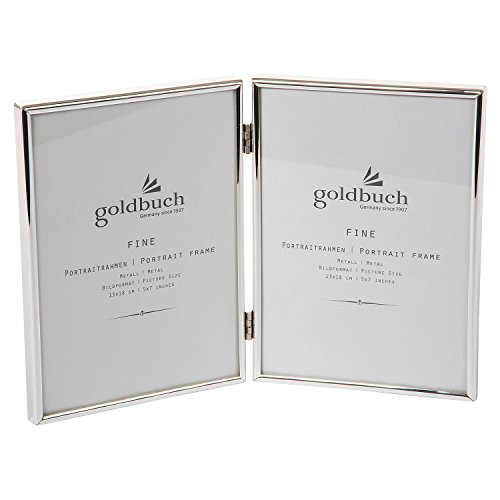 goldbuch 960286 Galerierahmen Fine, Foto Rahmen für 2 Bilder im Format 13 x 18 cm, Bilderrahmen Metall, Fotorahmen 27,5 x 18,5 x 1 cm, Rahmen Silber
