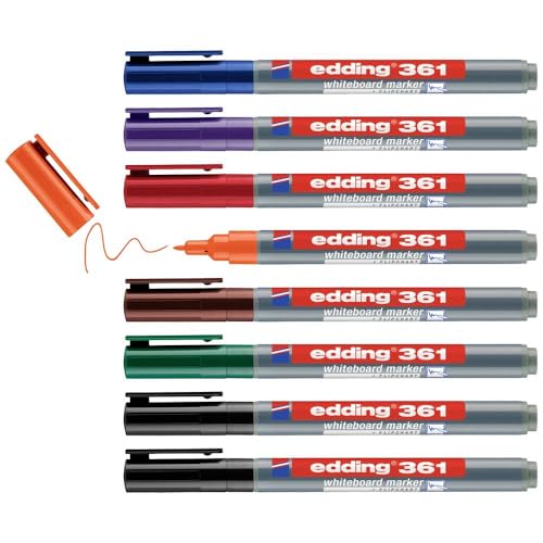 edding 250 whiteboardmarker - geel - 10 whiteboardstiften - ronde punt 1,5 - 3 mm - boardmarker uitwisbaar - voor whiteboard, flipchart, magneetbord, prikbord, memobord - sketchnotes