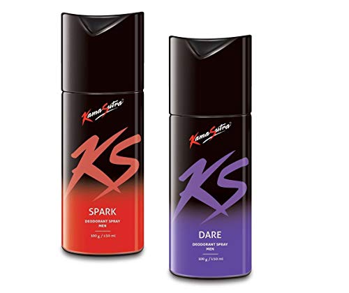 Kama Sutra Deodorant Body Spray for Men, 150 ml – (Spark-Dare) Pack of 2