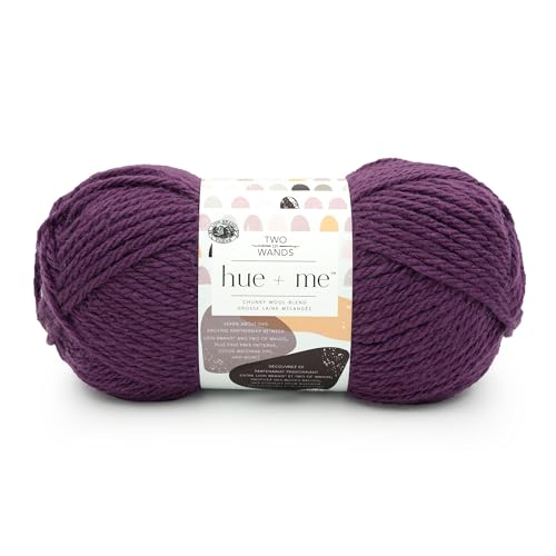 Image of Lion Brand Yarn, Hue + Me Chunky Yarn for Crocheting, Knitting, and Crafts, Aubergine, 1 Pack