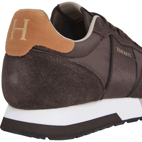 Hackett London Para Hombre. HMS200033 Zapatillas Keston Heritage MarróN (41), Plano, Cordones, Casual - 5