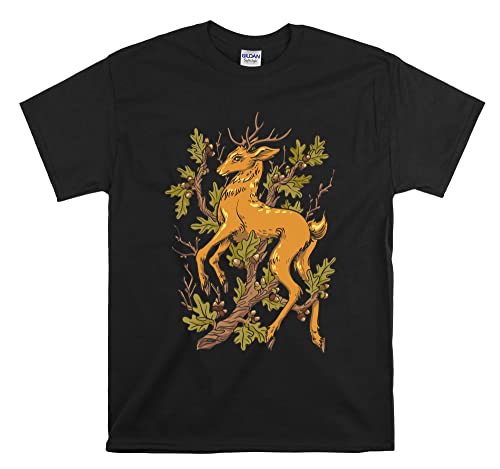 Camiseta oficial de Deer Oak Illustrator para hombres y mujeres, Negro, 3XL