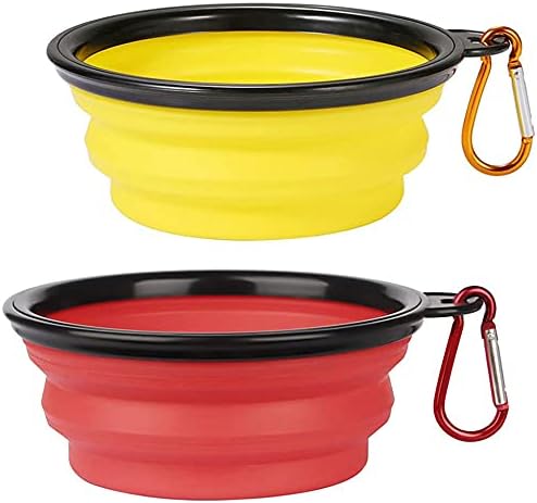Collapsible Dog Bowl,Collapsible Dog Water Bowls for Cats Dogs Portable Pet Feeding Watering Dish,Portable Dog Water Food Bowl with Carabiner (Small(350ML)
