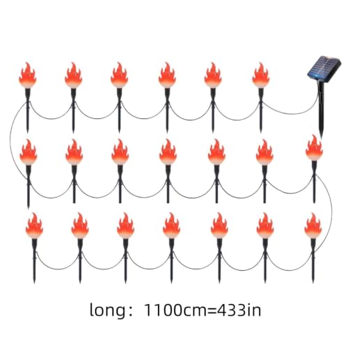 Aufmer 20 Head Flame Shaped Solar Lights 36 Ft Solar Pathway Lights Outdoor - image 3