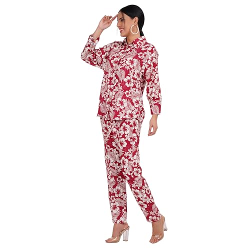 Image of Women's Co-Ord Set - Casual Wear Shirt & Pant Set | Fancy Top and Bottom Outfit | Full Matching Set for Women | Stylish Kurta Pant Set