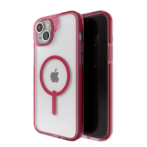 Image of ZAGG Santa Cruz Snap iPhone 15 Plus / 14 Plus Case - MagSafe Phone Case, Drop Protection (13ft /4m), Durable Graphene, Anti-Yellowing, and Scratch-Resistant Phone Case, Magenta Red
