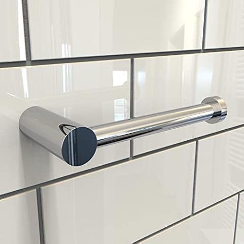 Agua Accessories Toilet Roll Holder Wall Mounted for Bathroom Kitchen, Modern Design Round Toilet Paper Holder, Brass Tissue Holder Chrome, 12 Years Guarantee Cover