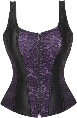 DKCHENH women's exotic bustiers and corsets underbust.,purple corset top.Large size corset(zipper bustier)