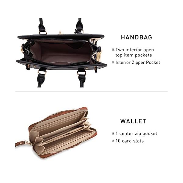 Dasein Women Handbags Purses Wallet Shoulder Bags Top Handle Satchel Purse Tote Work Bag Set 2pcs