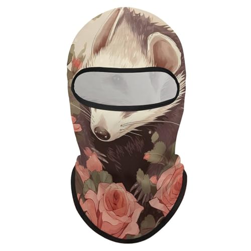 Balaclava para rostro de Opossum and Roses para hombre y mujer, máscara transpirable con protección solar para senderismo, ciclismo, carrera y conducción miniatura 7