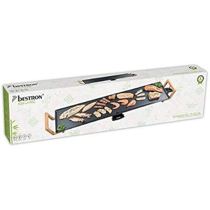 Bestron elektrischer Tischgrill, XXL Teppanyaki Grillplatte im Asia Design, Grillspaß für 8 Personen, extra große Grillfläche, 1.800 W, Farbe: Schwarz – Bild 6