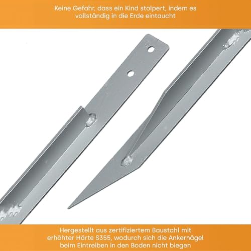 Anclajes de viento para trampolín de exterior, kit de 4 estacas de acero impermeables 8