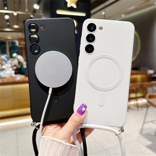 Capa magnética de cordão crossbody para Samsung Galaxy S24 S23 S22 S21 Note 20 Ultra 10 S20 FE Plus