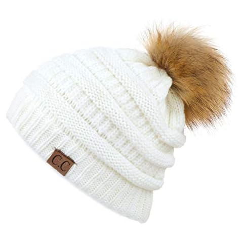 C.C Hatsandscarf Exclusives Unisex Ombre Ribbed Confetti Knit Beanie with POM (HAT-43) (Ivory) Cover