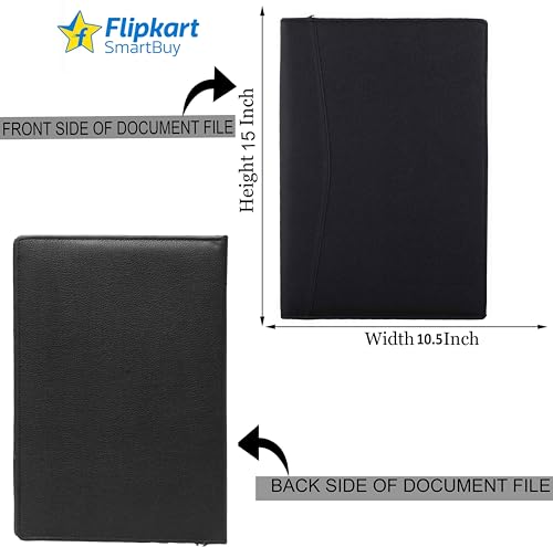 Image of ZesTale PU Leather File Folder /Document Holder | Multipurpose Professional File Folders (Without Leafs) (Set of 1, Black)